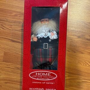 Home for the Holidays Scottish Santa Figurine - Red and Black